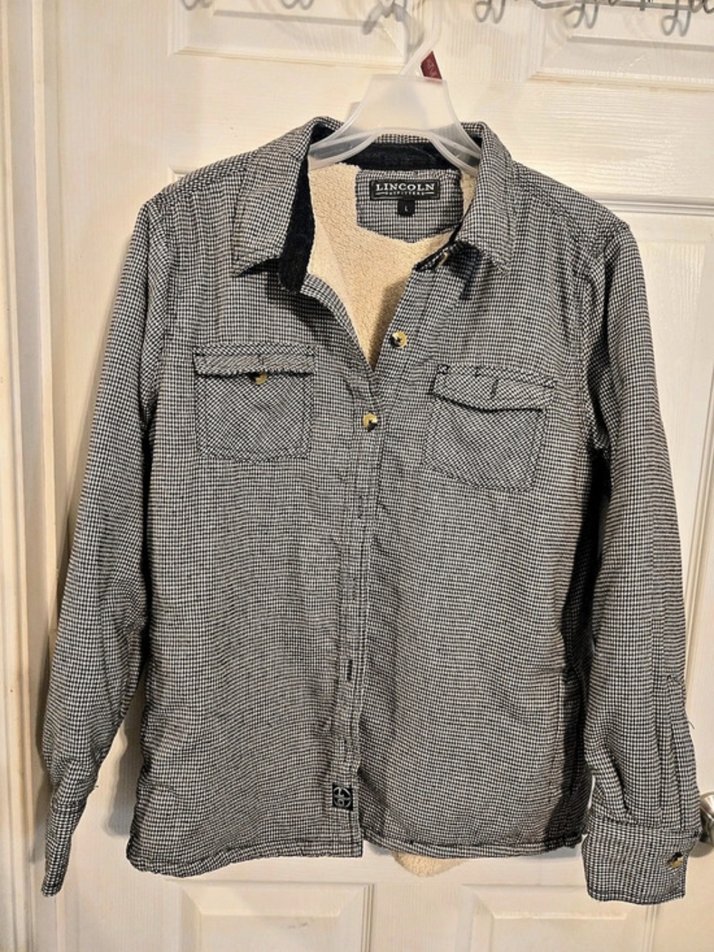 Lincoln Outfitters Houndstooth Button Down Shirt Size Large Like New